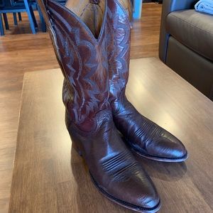 Lucchese Ostrich Skin Cowboy Boots